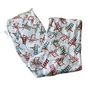 Talbots Summer Beach Chair Whimsical Printed Lightweight Fashion Scarf NWT